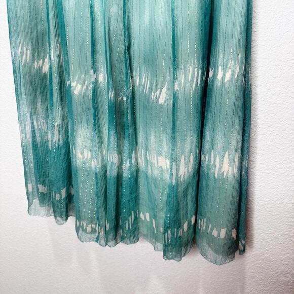 Antonio Melani Y2K Silk Fairy Ocean Sparkle Babydoll Empire Waist Mini Dress - Picture 7 of 9